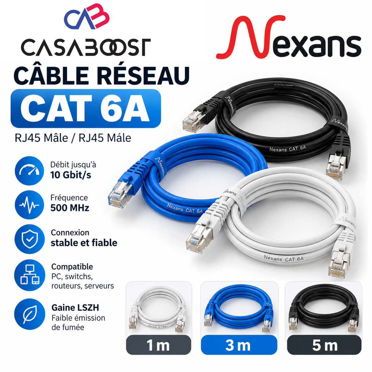 Cable Nexans FTP 1m | 3m | 5m | Garantie